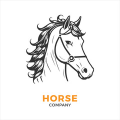 Horse head logo Vector Illustration