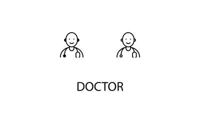 Doctor double icon design stock illustration