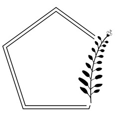 floral art pentagon frame
