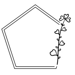 floral art pentagon frame
