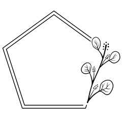 floral art pentagon frame
