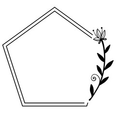 floral art pentagon frame
