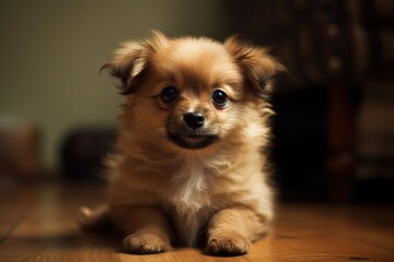 images of cute small puppies. Generative AI