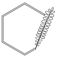 floral art hexagon frame