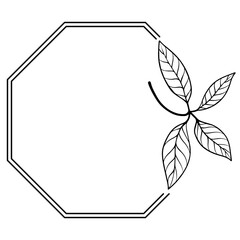 floral art octagon frame