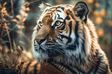 Fototapeta premium Tiger in nature. Created with Generative AI technology.