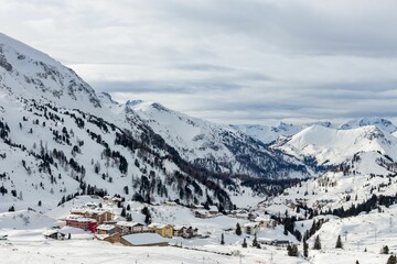 Fototapeta na wymiar Small ski resort in the Austrian Alps