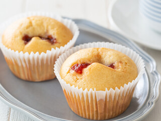 イチゴジャムのマフィン