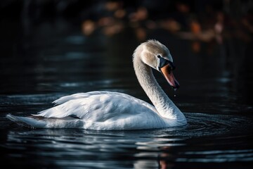 Fototapeta premium Picture of a mute swan. Generative AI
