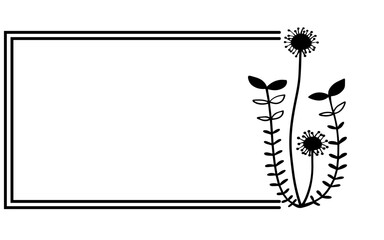 floral flower rectangle frame