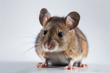 Isolated on a white backdrop, a wood mouse. Generative AI