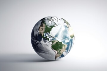 Fototapeta premium Earth planet isolated on white background. The concept of Earth Day. Eco, environment protection. Generated Ai