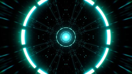 Geometric Art Background of flickering cyan lights