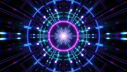 Geometric Background of neon light sound visualizer