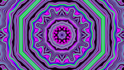 Meditation Neon color kaleidoscope pattern background