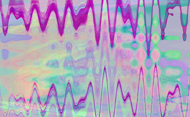 Magic joyful cover, fine pulse wet digital pastel. Chaotic mix moving imagery neon tonal fuchsia on water gouache track hues surface warp. Stylish lively dream of fairy gentle texture a soft pearl ink