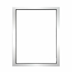 Silver frame on a white background.
