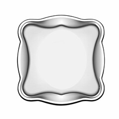 Silver frame on a white background.
