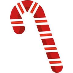 Icono de imagen PNG de bastón de Navidad con fondo transparente