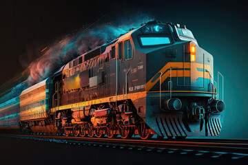 Plakat A train picture symbolizes the transportation and logistics industries.