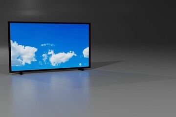 TV monitor with the cloudy sky
