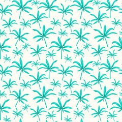Fototapeta na wymiar Palm Leaf Seamless Background. Pattern Leaf