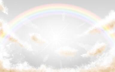 虹と太陽と曇り空01　広がる雲