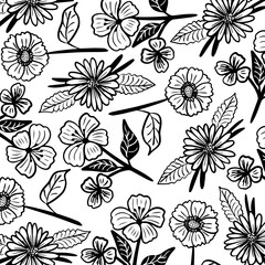 leaves flowers pattern
