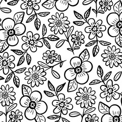 leaves flowers pattern