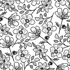 leaves flowers pattern