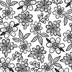 leaves flowers pattern