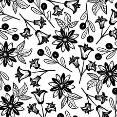 leaves flowers pattern