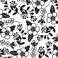 leaves flowers pattern