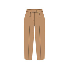 Stylish women pants. Fashion basic trousers, elegant clothing apparel, cartoon outfit wardrobe. Vector flat illustration