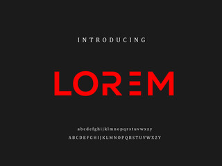 Fototapeta premium Modern abstract digital alphabet font. Minimal technology, Typography technology, electronic, movie, digital, music, future, logo creative font. vector illustration. Typography minimalist urban