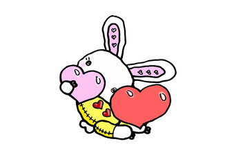 空飛ぶスターうさぎ_heart