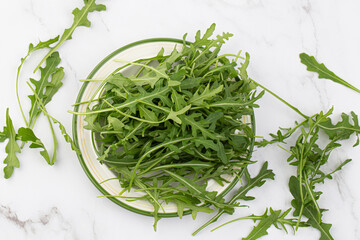 Green fresh rucola or arugula leaf isolated
