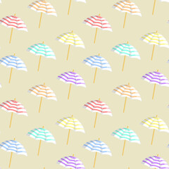 Fototapeta na wymiar Colourful umbrella seamless vector pattern. Background illustration