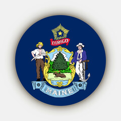 Maine state flag. Vector illustration.