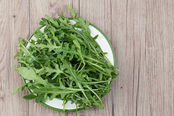 Green fresh rucola or arugula leaf isolated