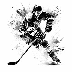 Hockey player illustration