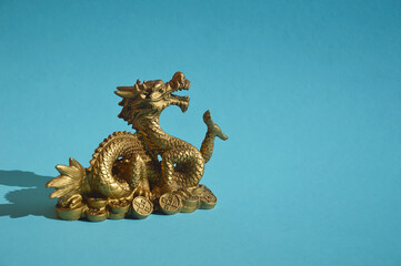 the golden dragon. Chinese horoscope, new year of the dragon 2024. background for the design.