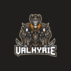 Valkyrie mascot logo design vector with modern illustration concept style for badge, emblem and t shirt printing. Valkyrie illustration for sport team.
