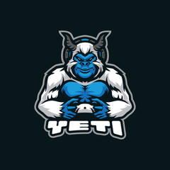 Yeti mascot logo design vector with modern illustration concept style for badge, emblem and tshirt printing. yeti illustration for sport team.