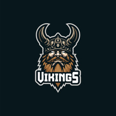 Viking mascot logo design vector with modern illustration concept style for badge; emblem and t shirt printing. Viking illustration for sport team.