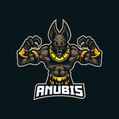 Anubis mascot logo design vector with modern illustration concept style for badge, emblem and t shirt printing. Angry anubis illustration.