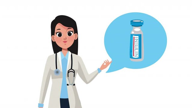 insulin vial bottle medical animation