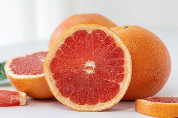 Grapefruit citrus fruit with half isolated