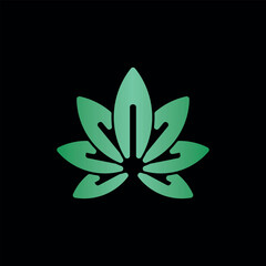 Cannabis leaf nature modern creative logo
