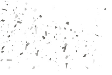 Silver glitter confetti on a white background. Decorative element.